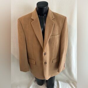 Irvine Park Sport Coat Men’s 44 Cashmere Touch Tan Blazer Super Soft